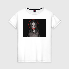 Женская футболка хлопок с принтом No Smile в Белгороде, 100% хлопок | прямой крой, круглый вырез горловины, длина до линии бедер, слегка спущенное плечо | грусть | девушка | закрытый рот | молчание | печаль