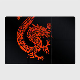 Магнитный плакат 3Х2 с принтом RED CHINA DRAGON в Белгороде, Полимерный материал с магнитным слоем | 6 деталей размером 9*9 см | china | china dragon | red dragon | без крыльев | дракон змея | китай | китайские символы | китайский дракон | красный дракон | символ