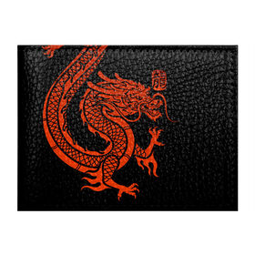 Обложка для студенческого билета с принтом RED CHINA DRAGON в Белгороде, натуральная кожа | Размер: 11*8 см; Печать на всей внешней стороне | china | china dragon | red dragon | без крыльев | дракон змея | китай | китайские символы | китайский дракон | красный дракон | символ