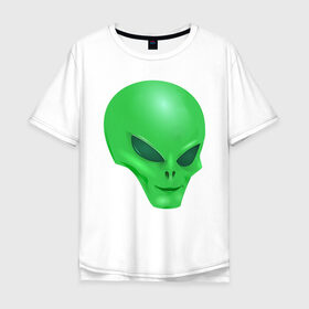 Мужская футболка хлопок Oversize с принтом Инопланетянин в Белгороде, 100% хлопок | свободный крой, круглый ворот, “спинка” длиннее передней части | ufo | инопланетянин | космос | нло | планеты | уфо | чужой