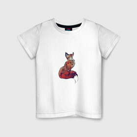 Детская футболка хлопок с принтом Геометрическая лиса в Белгороде, 100% хлопок | круглый вырез горловины, полуприлегающий силуэт, длина до линии бедер | бохо | геометрическая лиса | геометрия | лиса | лисичка