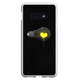 Чехол для Samsung S10E с принтом Сердце в лампе в Белгороде, Силикон | Область печати: задняя сторона чехла, без боковых панелей | dark | звезды | космос | лампочка | сердце