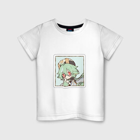 Детская футболка хлопок с принтом Сахароза в Белгороде, 100% хлопок | круглый вырез горловины, полуприлегающий силуэт, длина до линии бедер | Тематика изображения на принте: арт | милая девочка | рисунок | сахароза | учёный | чиби | чиби персонаж