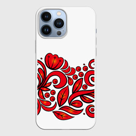 Чехол для iPhone 13 Pro Max с принтом ХОХЛОМА в Белгороде,  |  | ветки | земляника | земляники | красные | одежда | ромашки | русь | рябина | рябины | сочные | традиционная | узоры | хохлома | цветы | ягоды