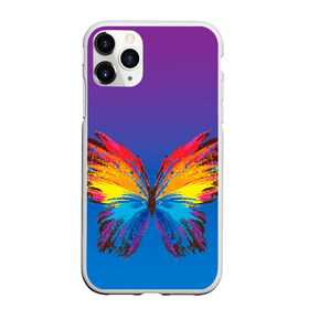 Чехол для iPhone 11 Pro матовый с принтом красочная бабочка в Белгороде, Силикон |  | абстрактное искусство | бабочка | беспозвоночные | брызги | градиент | краска | красочная | крылья | лето | мотыльки и бабочки | насекомое | радуга | ярко