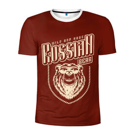 Мужская футболка 3D спортивная с принтом Русский медведь в очках в Белгороде, 100% полиэстер с улучшенными характеристиками | приталенный силуэт, круглая горловина, широкие плечи, сужается к линии бедра | grizzly bear | russia | russian bear | ussr | гризли | дикий | косолапый | медвежонок | миша | мишка | мишутка | патриот | разъярённый | россия | русский медведь | ссср