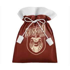 Подарочный 3D мешок с принтом Русский медведь капитан в Белгороде, 100% полиэстер | Размер: 29*39 см | grizzly bear | russia | russian bear | ussr | гризли | дикий | косолапый | медвежонок | миша | мишка | мишутка | патриот | разъярённый | россия | русский медведь | ссср