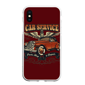 Чехол для iPhone XS Max матовый с принтом CAR SERVICE в Белгороде, Силикон | Область печати: задняя сторона чехла, без боковых панелей | auto repair | car | car service | eagle | restyling | retro | автомобиль | автосервис | машина | орел | рестайлинг | ретро