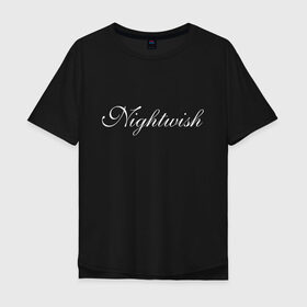 Мужская футболка хлопок Oversize с принтом Nightwish Logo в Белгороде, 100% хлопок | свободный крой, круглый ворот, “спинка” длиннее передней части | bye bye beautiful | ghost love score | logo | nemo | nightwish | over the hills and far away | phantom of the opera | reaction | sleeping sun | wish i had an angel | wishmaster | белый | лого | логотип | найтвиш