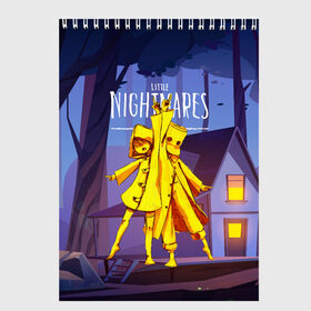 Скетчбук с принтом Little Nightmares 2 в Белгороде, 100% бумага
 | 48 листов, плотность листов — 100 г/м2, плотность картонной обложки — 250 г/м2. Листы скреплены сверху удобной пружинной спиралью | little nightmares | страшилка | страшная игра | ужас | хоррор