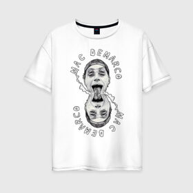 Женская футболка хлопок Oversize с принтом Mac Demarco в Белгороде, 100% хлопок | свободный крой, круглый ворот, спущенный рукав, длина до линии бедер
 | mac demarco | мак демарко | мак демарко арт | мак демарко рисунок