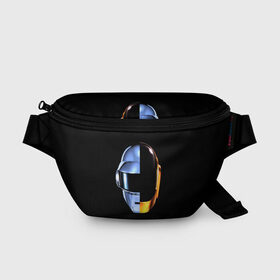 Поясная сумка 3D с принтом Daft Punk в Белгороде, 100% полиэстер | плотная ткань, ремень с регулируемой длиной, внутри несколько карманов для мелочей, основное отделение и карман с обратной стороны сумки застегиваются на молнию | ги мануэль де омем кристо | ню диско | синти поп | техно | тома бангальтер | фанк | французский хаус | электроник рок