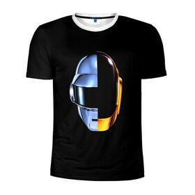 Мужская футболка 3D спортивная с принтом Daft Punk в Белгороде, 100% полиэстер с улучшенными характеристиками | приталенный силуэт, круглая горловина, широкие плечи, сужается к линии бедра | Тематика изображения на принте: ги мануэль де омем кристо | ню диско | синти поп | техно | тома бангальтер | фанк | французский хаус | электроник рок