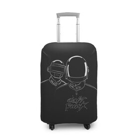 Чехол для чемодана 3D с принтом Daft Punk в Белгороде, 86% полиэфир, 14% спандекс | двустороннее нанесение принта, прорези для ручек и колес | ги мануэль де омем кристо | ню диско | синти поп | техно | тома бангальтер | фанк | французский хаус | электроник рок