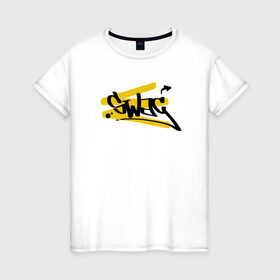 Женская футболка хлопок с принтом Swag в Белгороде, 100% хлопок | прямой крой, круглый вырез горловины, длина до линии бедер, слегка спущенное плечо | graffiti | swag | tag | граффити | свэг | стиль | тэг