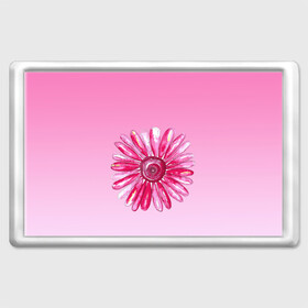 Магнит 45*70 с принтом розовая ромашка в Белгороде, Пластик | Размер: 78*52 мм; Размер печати: 70*45 | Тематика изображения на принте: акварель | арт | весна | гортензия | лето | природа | рисунок | розовый | ромашка | свежесть | цветок | цветы | яркий | ярко
