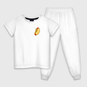 Детская пижама хлопок с принтом Hot dog в Белгороде, 100% хлопок |  брюки и футболка прямого кроя, без карманов, на брюках мягкая резинка на поясе и по низу штанин
 | Тематика изображения на принте: hot dog | еда | лето 2021 | стиль | тренд | хот дог