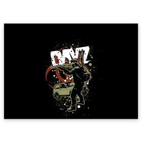 Поздравительная открытка с принтом DayZ в Белгороде, 100% бумага | плотность бумаги 280 г/м2, матовая, на обратной стороне линовка и место для марки
 | Тематика изображения на принте: arma 2 | biohazard | day z | dayz | дэйз | зомби | игры | нива | солдат