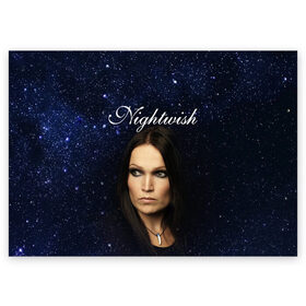 Поздравительная открытка с принтом Nightwish | Tarja Turunen (Z) в Белгороде, 100% бумага | плотность бумаги 280 г/м2, матовая, на обратной стороне линовка и место для марки
 | music | nightwish | nuclear blast | rock | spinefarm | tarja turunen | лого | музыка | найтвиш | рок | симфоник метал | тарья турунен | флор янсен