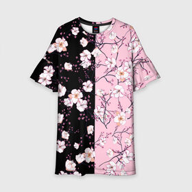 Детское платье 3D с принтом САКУРА | SAKURA | ВИШНЯ в Белгороде, 100% полиэстер | прямой силуэт, чуть расширенный к низу. Круглая горловина, на рукавах — воланы | Тематика изображения на принте: chery | flowers | japan | roses | sakura | вишня | растения | розы | ромашка | сакура | тюльпаны | цветы | цветы сакуры | япония