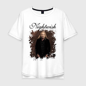 Мужская футболка хлопок Oversize с принтом Nightwish / Найтвиш Эмппу (Z) в Белгороде, 100% хлопок | свободный крой, круглый ворот, “спинка” длиннее передней части | music | nightwish | nuclear blast | rock | spinefarm | вуоринен | лого | музыка | найтвиш | рок | симфоник метал | тарья турунен | флор янсен | эмппу | эрно эмппу вуоринен