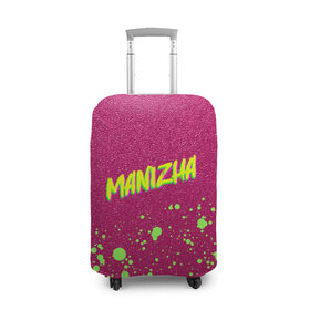 Чехол для чемодана 3D с принтом Манижа Manizha в Белгороде, 86% полиэфир, 14% спандекс | двустороннее нанесение принта, прорези для ручек и колес | Тематика изображения на принте: akkulista | eurovision | manizha merch | manizha мерч | neon | pink | russian woman | singer | брызги красок | брызки краски | евровидение 2021 | манижа мерч | неоновая надпись | певица | песня | розовые стразы | роттердам | ру кола
