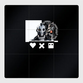 Магнитный плакат 3Х3 с принтом Андроид XBOT 4000 в Белгороде, Полимерный материал с магнитным слоем | 9 деталей размером 9*9 см | андроид | белочерный | белый | знак | кот | котик | кошка | любовь | механизм | робот | роботы | черный