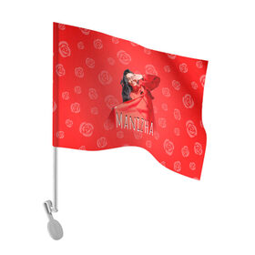 Флаг для автомобиля с принтом Манижа Manizha в Белгороде, 100% полиэстер | Размер: 30*21 см | manizha | далеровна | душанбе | евровидение | евровидение 2021 | манижа | певица | таджикистан | хамраева