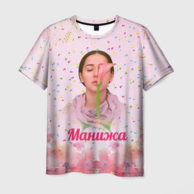 Мужская футболка 3D с принтом Манижа Manizha в Белгороде, 100% полиэфир | прямой крой, круглый вырез горловины, длина до линии бедер | Тематика изображения на принте: manizha | далеровна | душанбе | евровидение | евровидение 2021 | манижа | певица | таджикистан | хамраева