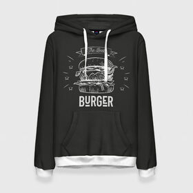 Женская толстовка 3D с принтом Бургер в Белгороде, 100% полиэстер  | двухслойный капюшон со шнурком для регулировки, мягкие манжеты на рукавах и по низу толстовки, спереди карман-кенгуру с мягким внутренним слоем. | fast food | the best burger | бургер | еда | фастфуд