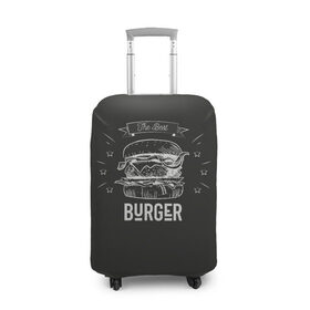 Чехол для чемодана 3D с принтом Бургер в Белгороде, 86% полиэфир, 14% спандекс | двустороннее нанесение принта, прорези для ручек и колес | fast food | the best burger | бургер | еда | фастфуд