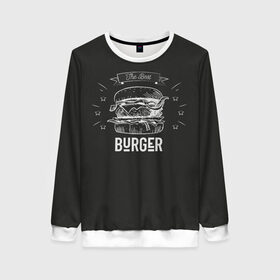Женский свитшот 3D с принтом Бургер в Белгороде, 100% полиэстер с мягким внутренним слоем | круглый вырез горловины, мягкая резинка на манжетах и поясе, свободная посадка по фигуре | fast food | the best burger | бургер | еда | фастфуд
