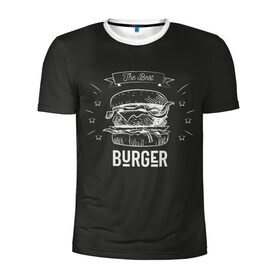 Мужская футболка 3D спортивная с принтом Бургер в Белгороде, 100% полиэстер с улучшенными характеристиками | приталенный силуэт, круглая горловина, широкие плечи, сужается к линии бедра | fast food | the best burger | бургер | еда | фастфуд