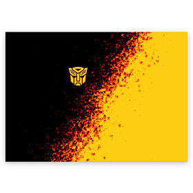 Поздравительная открытка с принтом Bumblebee в Белгороде, 100% бумага | плотность бумаги 280 г/м2, матовая, на обратной стороне линовка и место для марки
 | bumblebee | автобот разведчик | автоботы | бамблби | боевик | кино | кино трансформеры | персонаж вселенной трансформеров | приключения | трансформеры | фантастика | фильмы