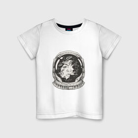 Детская футболка хлопок с принтом Space Women в Белгороде, 100% хлопок | круглый вырез горловины, полуприлегающий силуэт, длина до линии бедер | space women | астронавт | девушка | комикс | космонавт | скафандр | спейс вумен | шлем