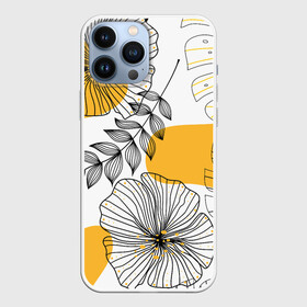 Чехол для iPhone 13 Pro Max с принтом Цветы в Белгороде,  |  | flowers | герберы | контур | легкие | лилии | мягкие | роза | ромашка | тренд | цветы