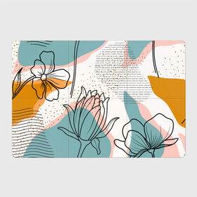Магнитный плакат 3Х2 с принтом Цветы в Белгороде, Полимерный материал с магнитным слоем | 6 деталей размером 9*9 см | flowers | герберы | контур | легкие | лилии | мягкие | роза | ромашка | тренд | цветы