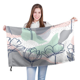 Флаг 3D Цветы: в Белгороде, 100% полиэстер | плотность ткани — 95 г/м2, размер — 67 х 109 см. Принт наносится с одной стороны | flowers | герберы | контур | легкие | лилии | мягкие | роза | ромашка | тренд | цветы