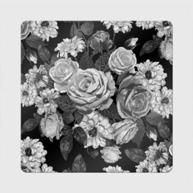 Магнит виниловый Квадрат с принтом Розы в Белгороде, полимерный материал с магнитным слоем | размер 9*9 см, закругленные углы | flowers | герберы | контур | легкие | лилии | мягкие | роза | ромашка | тренд | цветы