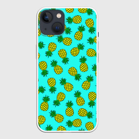 Чехол для iPhone 13 с принтом Ананасы аква в Белгороде,  |  | ananas | aqua | exotic | food | pineapple | summer | tropical | аква | ананасики | ананасы | десерт | джунгли | еда | лето | листья | море | овощи | океан | острова | отпуск | пальмы | плоды | пляж | растения | тропики | тропические