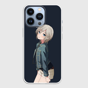 Чехол для iPhone 13 Pro с принтом Аниме Тян в джинсовке в Белгороде,  |  | anime | denim jacket | eyes | girl | shorts | teen | teenager | аниме | глаза | девочка | джинсовка | подросток | тинейджер | тян | шорты