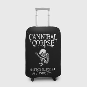 Чехол для чемодана 3D с принтом Cannibal Corpse в Белгороде, 86% полиэфир, 14% спандекс | двустороннее нанесение принта, прорези для ручек и колес | cannibal corpse | kreator | punk rock | slayer | sodom | анархия | блэк метал | гаражный рок | гранж | дэт метал | металл | панк рок | рок музыка | рок н ролл | рокер | треш метал | труп каннибал | тяжелый рок | хард рок