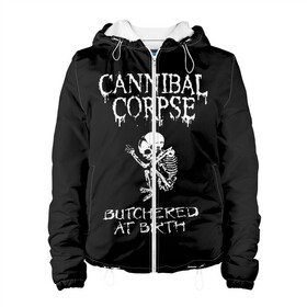 Женская куртка 3D с принтом Cannibal Corpse в Белгороде, ткань верха — 100% полиэстер, подклад — флис | прямой крой, подол и капюшон оформлены резинкой с фиксаторами, два кармана без застежек по бокам, один большой потайной карман на груди. Карман на груди застегивается на липучку | cannibal corpse | kreator | punk rock | slayer | sodom | анархия | блэк метал | гаражный рок | гранж | дэт метал | металл | панк рок | рок музыка | рок н ролл | рокер | треш метал | труп каннибал | тяжелый рок | хард рок