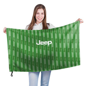 Флаг 3D с принтом Jeep  в Белгороде, 100% полиэстер | плотность ткани — 95 г/м2, размер — 67 х 109 см. Принт наносится с одной стороны | auto | jeep | sport | авто | автомобили | автомобиль | автомобильные | бренд | внедорожники | легковые | марка | пикапы | спорт