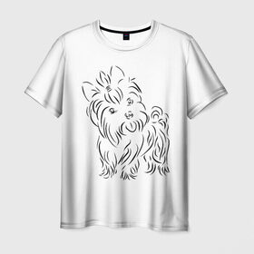 Мужская футболка 3D с принтом йорк в Белгороде, 100% полиэфир | прямой крой, круглый вырез горловины, длина до линии бедер | Тематика изображения на принте: dog | гав | животные | йорк | йоркширский терьер | милота | собака | собачка | терьер | фауна | хвостик | щенок | язык