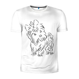 Мужская футболка 3D спортивная с принтом йорк в Белгороде, 100% полиэстер с улучшенными характеристиками | приталенный силуэт, круглая горловина, широкие плечи, сужается к линии бедра | dog | гав | животные | йорк | йоркширский терьер | милота | собака | собачка | терьер | фауна | хвостик | щенок | язык