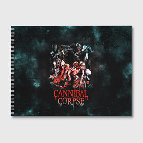 Альбом для рисования с принтом Cannibal Corpse в Белгороде, 100% бумага
 | матовая бумага, плотность 200 мг. | Тематика изображения на принте: canibal corpse | cannibal corpse | death metal | группы | дэт метал | канибал корпс | метал | рок