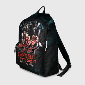 Рюкзак 3D с принтом Cannibal Corpse в Белгороде, 100% полиэстер | лямки с регулируемой длиной, сверху петелька, чтобы рюкзак можно было повесить на вешалку. Основное отделение закрывается на молнию, как и внешний карман. Внутри два дополнительных кармана, один из которых закрывается на молнию. По бокам два дополнительных кармашка | Тематика изображения на принте: canibal corpse | cannibal corpse | death metal | группы | дэт метал | канибал корпс | метал | рок