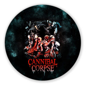 Коврик для мышки круглый с принтом Cannibal Corpse в Белгороде, резина и полиэстер | круглая форма, изображение наносится на всю лицевую часть | canibal corpse | cannibal corpse | death metal | группы | дэт метал | канибал корпс | метал | рок