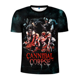 Мужская футболка 3D спортивная с принтом Cannibal Corpse в Белгороде, 100% полиэстер с улучшенными характеристиками | приталенный силуэт, круглая горловина, широкие плечи, сужается к линии бедра | Тематика изображения на принте: canibal corpse | cannibal corpse | death metal | группы | дэт метал | канибал корпс | метал | рок